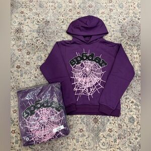 Purple Rhinestone spider hoodie